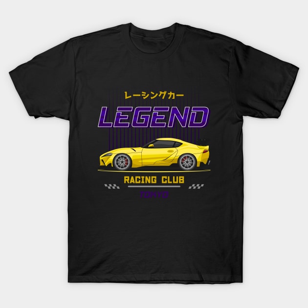 Tuner Yellow MK5 A90 JDM T-Shirt by GoldenTuners